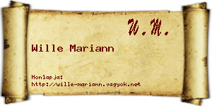 Wille Mariann névjegykártya