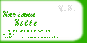 mariann wille business card